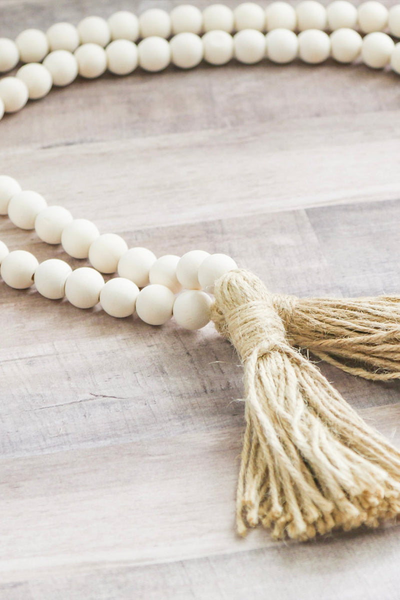 Wood Beads with Tassel – Hers & Mine Boutique