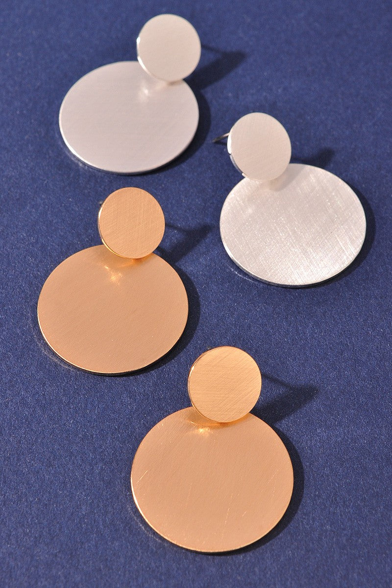Double Circle Metal Earrings