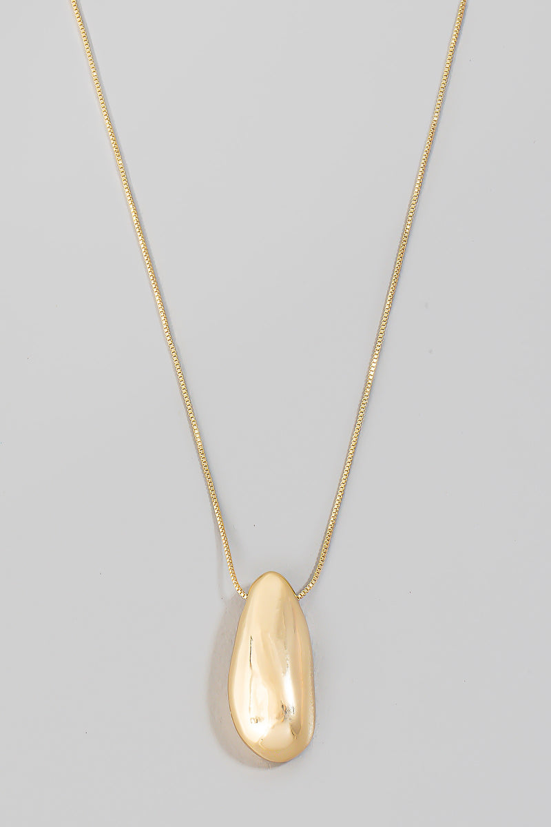 Hollow Oval Pendant Dainty Chain Necklace
