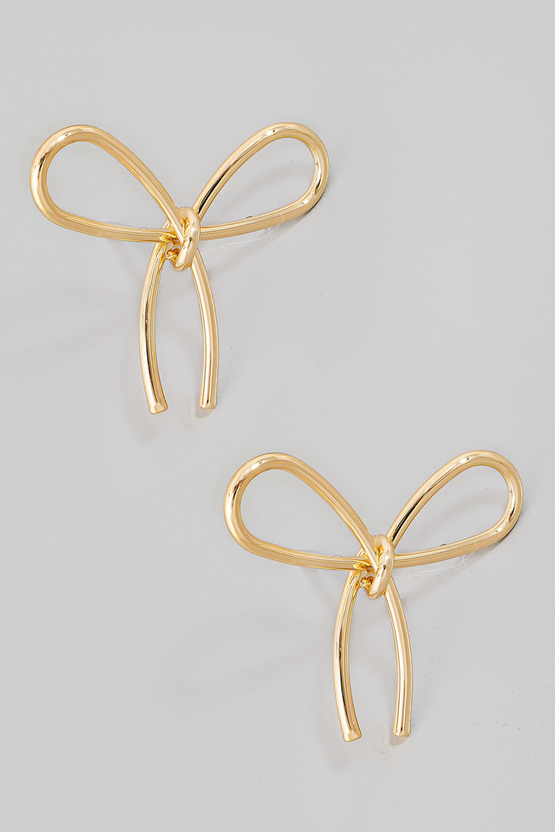 Dainty Knotted Ribbon Bow Stud Earrings