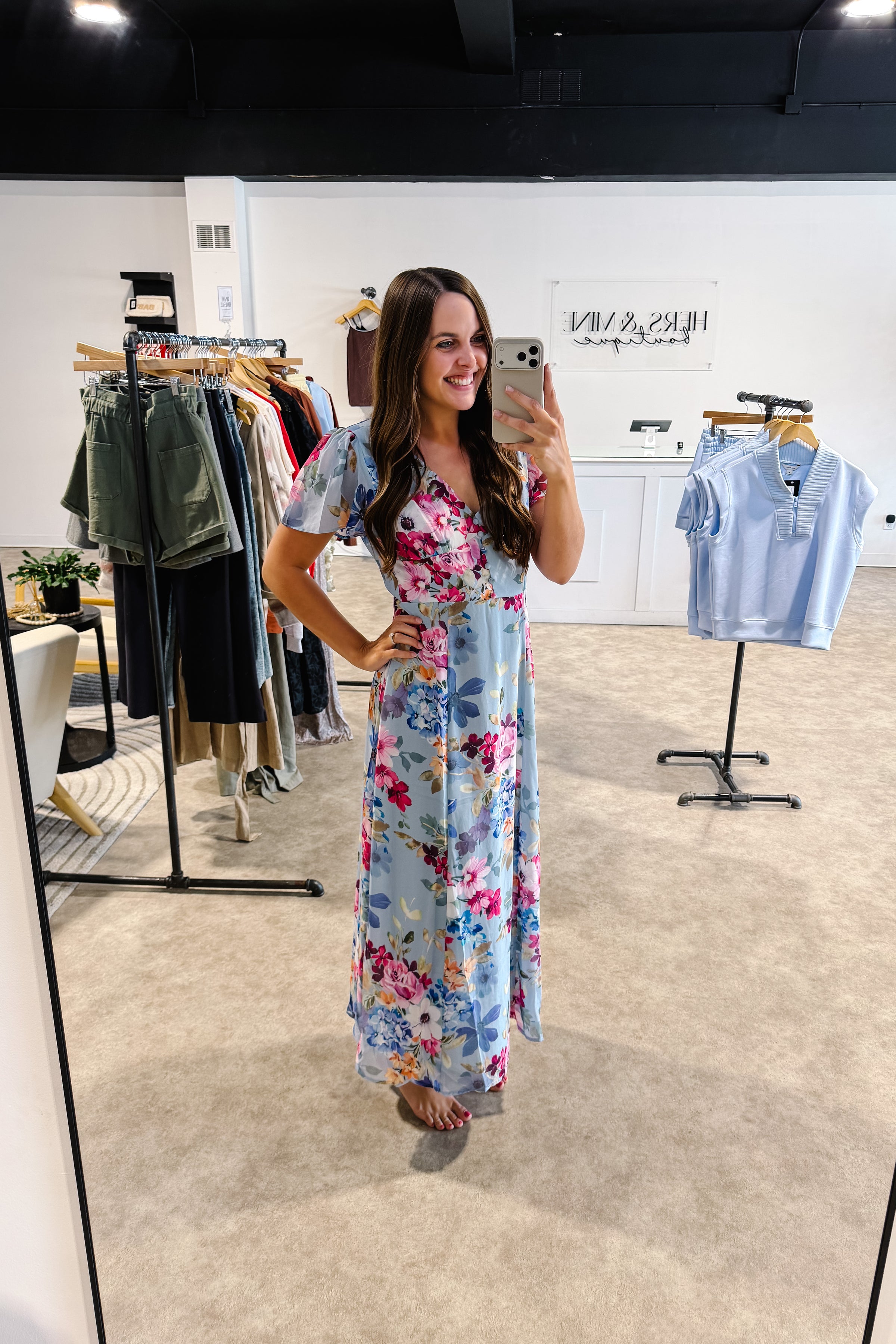 flutter sleeve maxi dress Floral Flutter Sleeve Maxi Dress – Hers & Mine Boutique