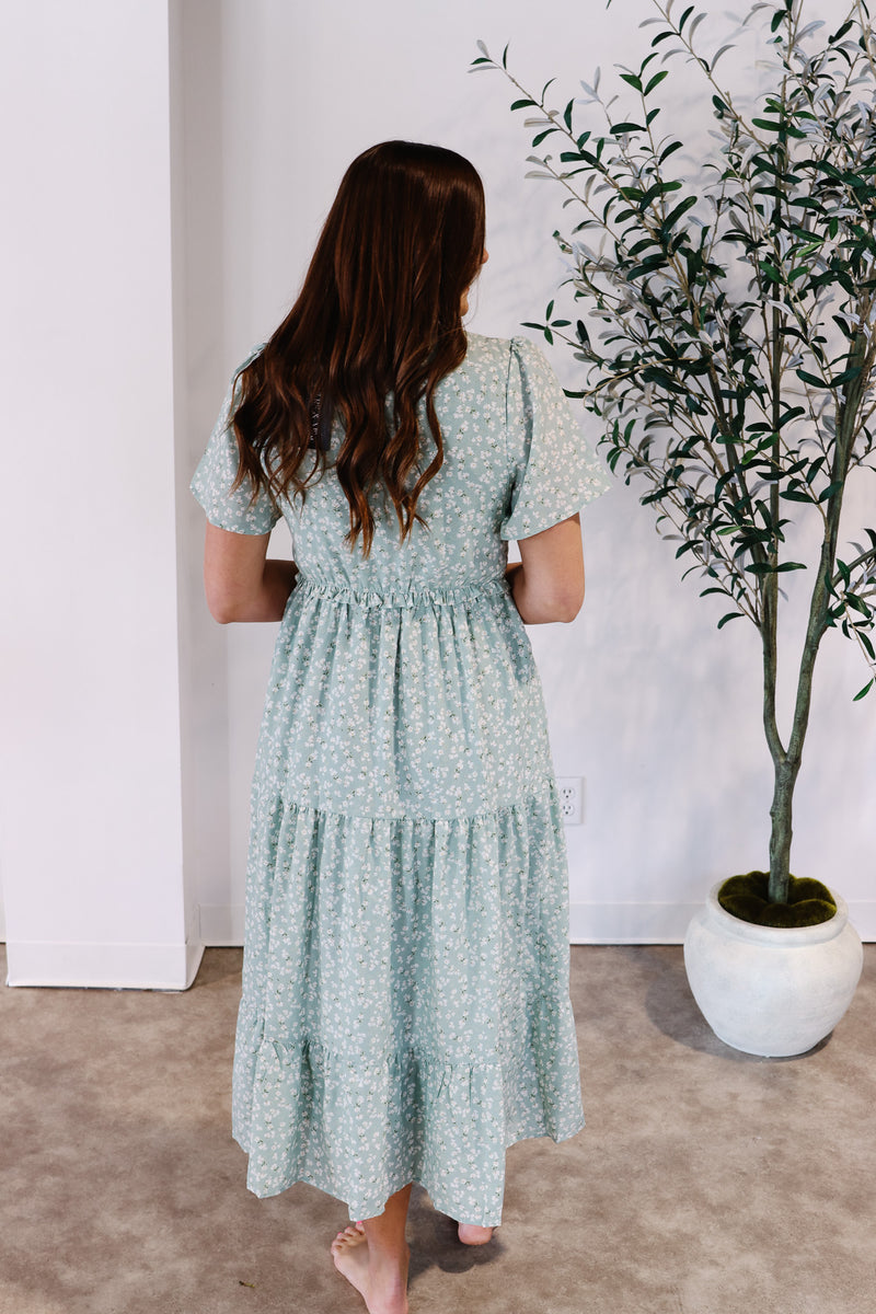 Camellia Floral Tiered Midi Dress