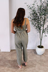 Olive Belted Capri Jumpsuit