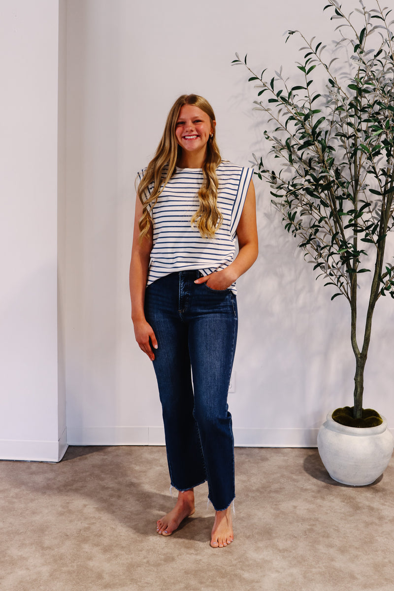 Risen High Rise Tate Crop Straight Jeans