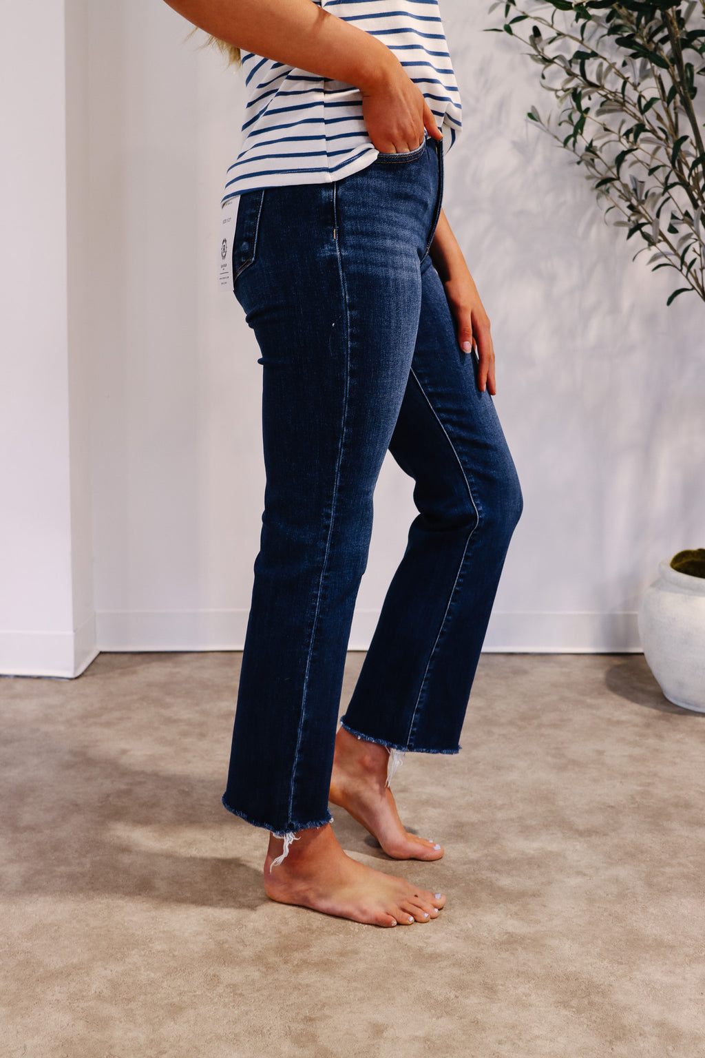 Risen High Rise Tate Crop Straight Jeans