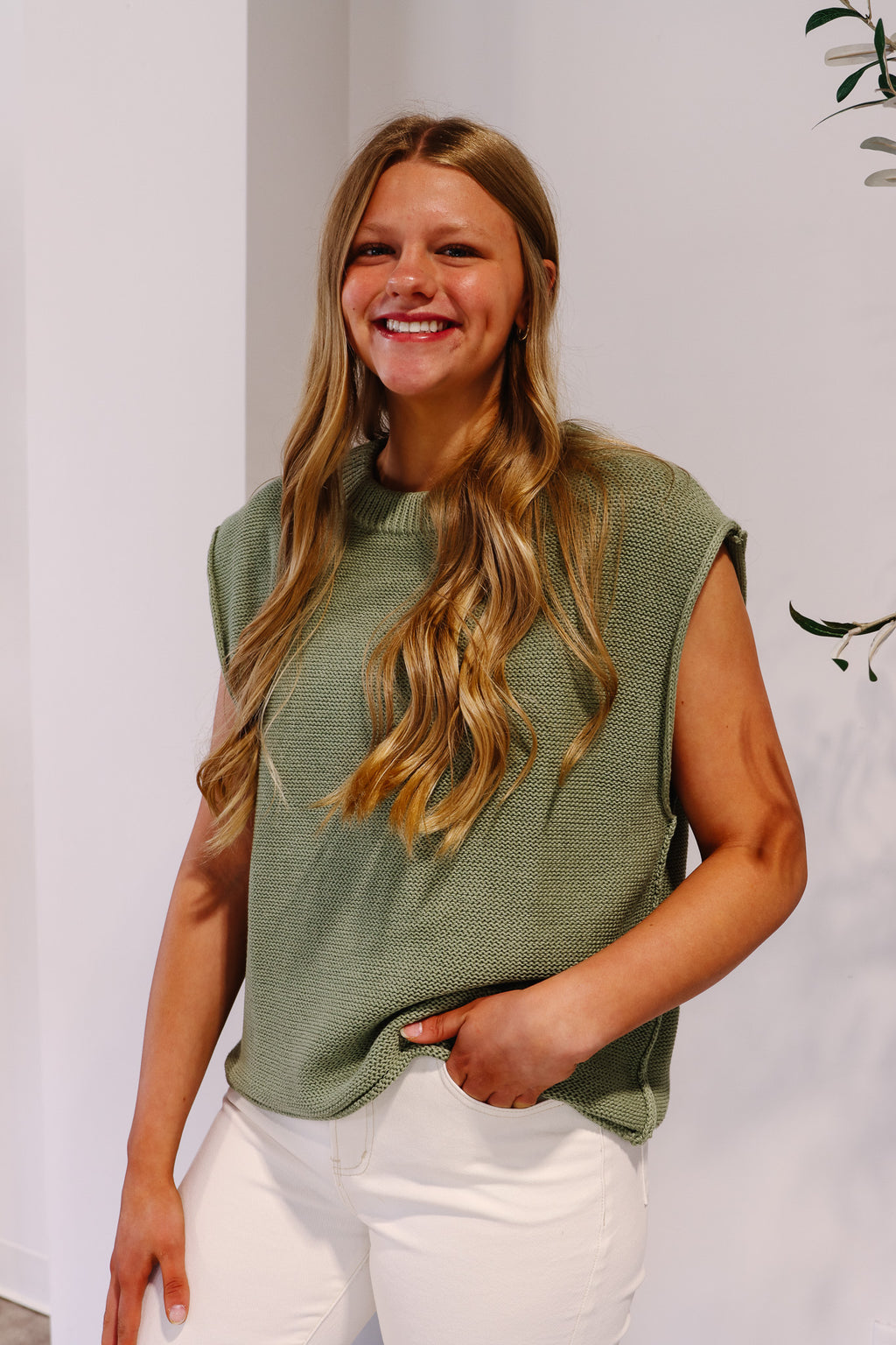Lainey Olive Sweater Tank
