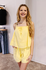 Banana Stripe Cami & Shorts Set