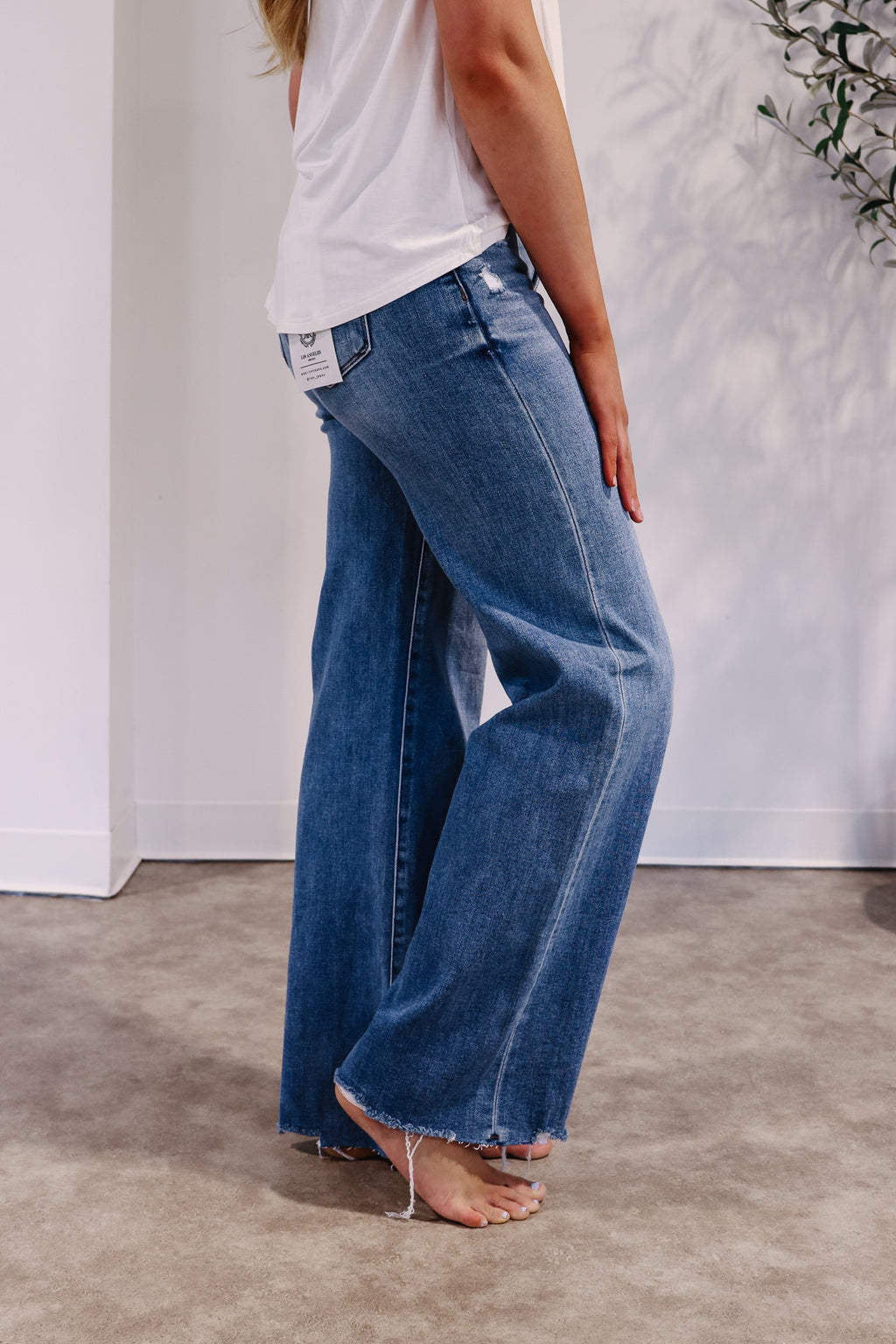 Risen Tara Mid Rise Wide Jeans