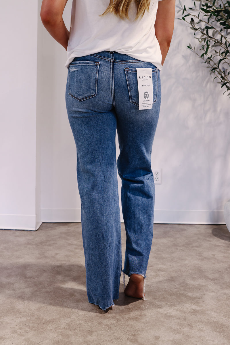 Risen Tara Mid Rise Wide Jeans