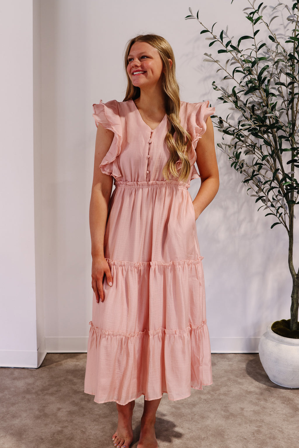 Poppy Ruffle Tiered Midi Dress