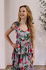 Faye Flower Tier Ruffle Maxi Dress