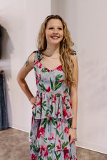 Faye Flower Tier Ruffle Maxi Dress