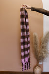 Chunky Checkered Scarf Brown/Lavender
