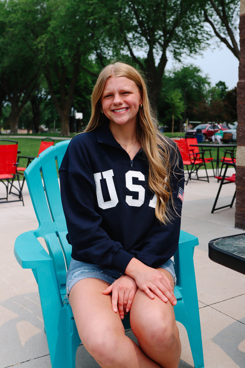 'USA' Half Zip Sweatshirt