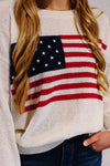 American Flag Knit Sweater Pullover