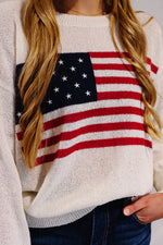 American Flag Knit Sweater Pullover