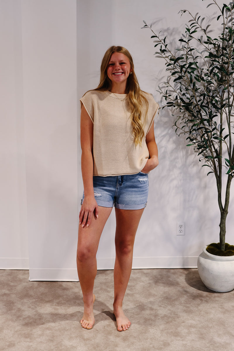 Lainey Tan Sweater Tank