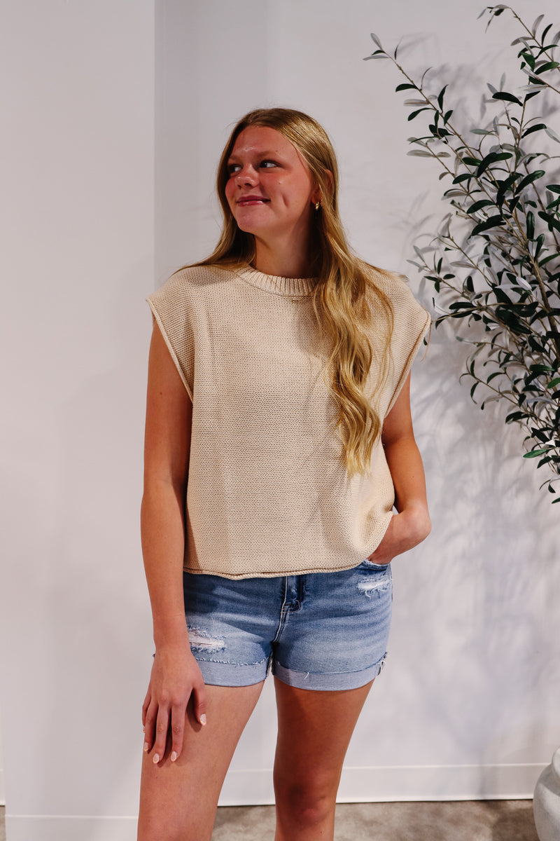 Lainey Tan Sweater Tank