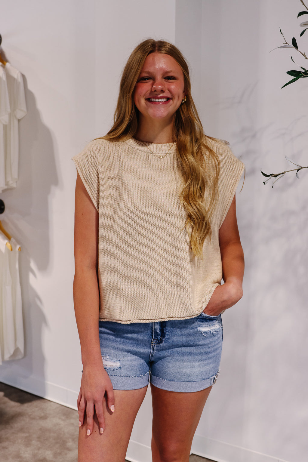 Lainey Tan Sweater Tank