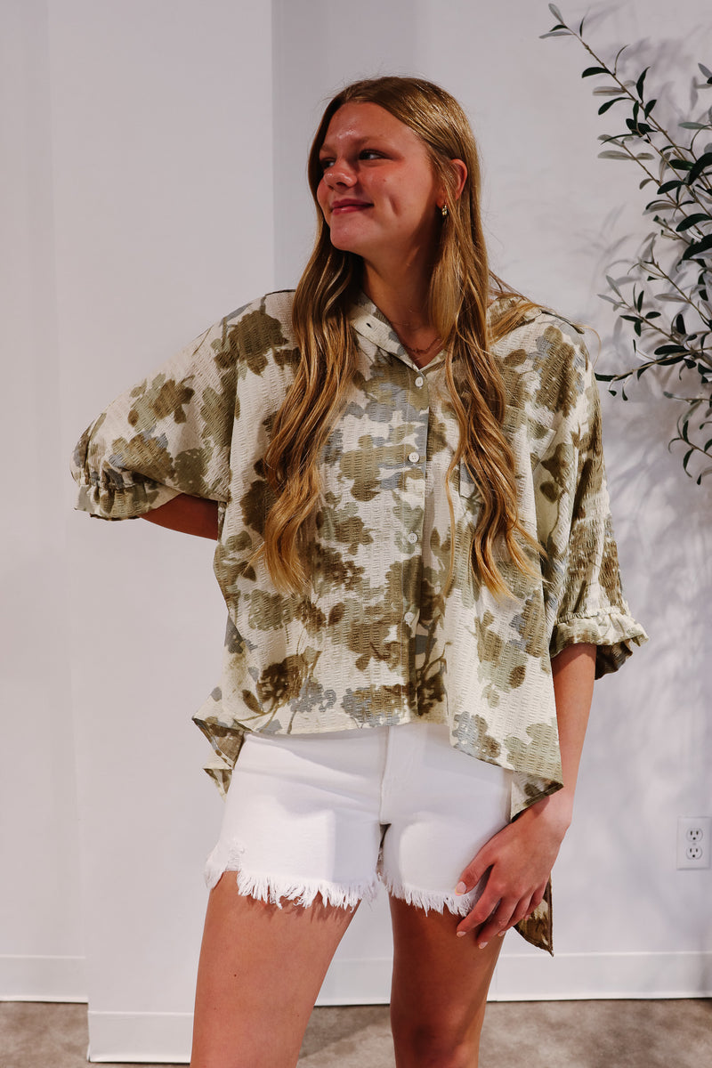 Vivian Oversized Floral Print Blouse