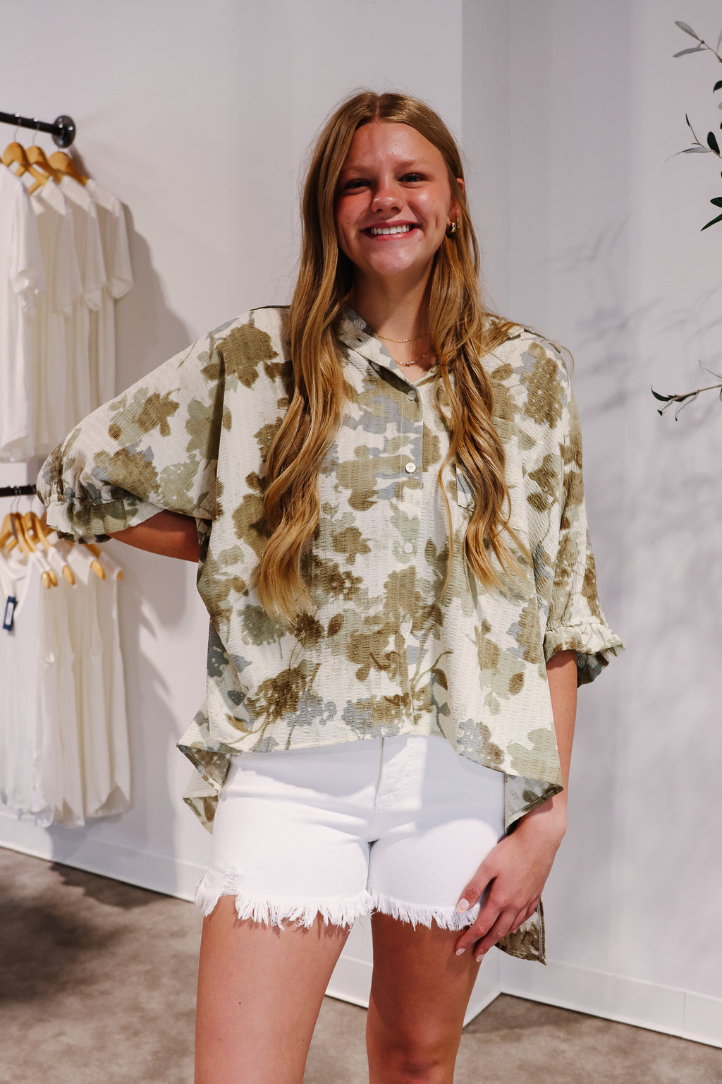 Vivian Oversized Floral Print Blouse