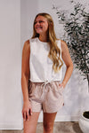 Beth Linen Bubble Hem Tank