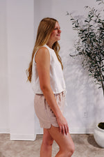Beth Linen Bubble Hem Tank