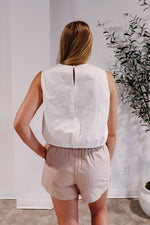 Beth Linen Bubble Hem Tank