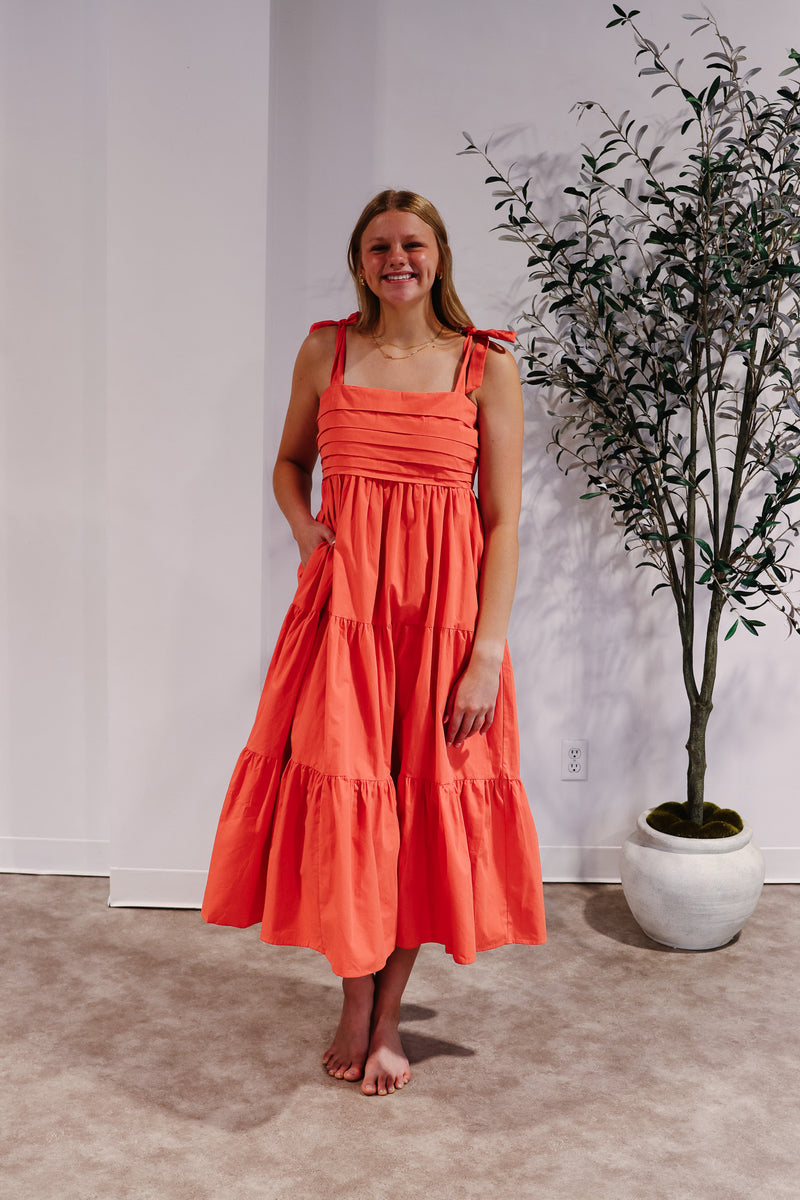 Penelope Pleated Midi Dress