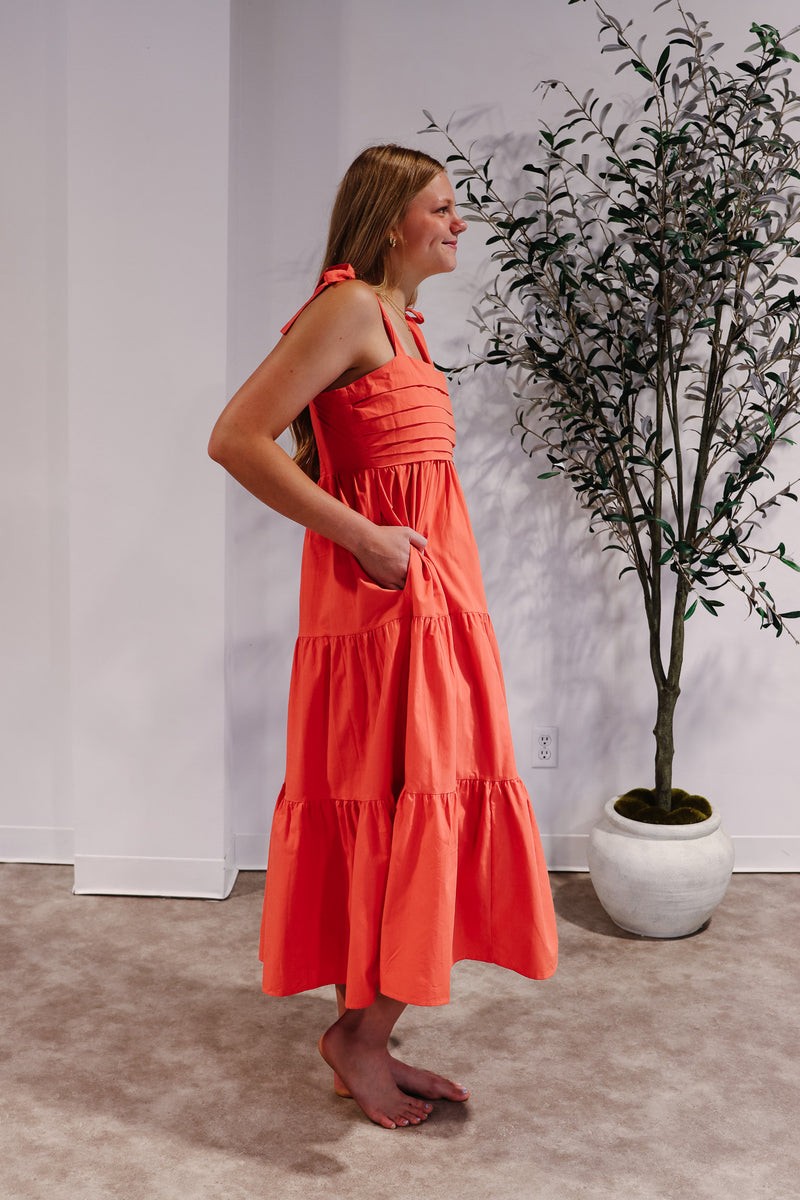 Penelope Pleated Midi Dress