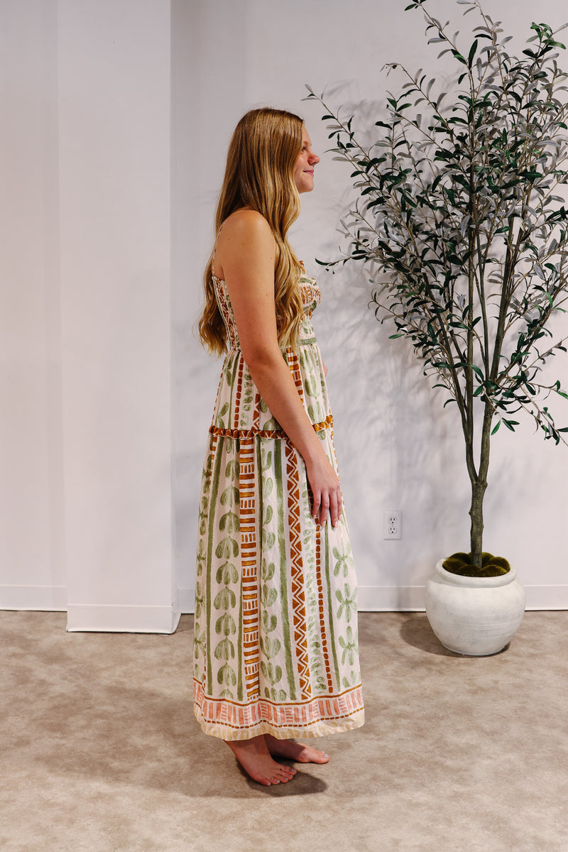 Bahamas Cutout Smocked Maxi Dress