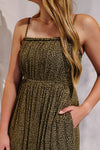 Geo Print Braided Midi Dress