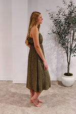 Geo Print Braided Midi Dress