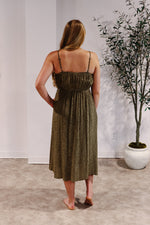 Geo Print Braided Midi Dress