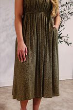 Geo Print Braided Midi Dress