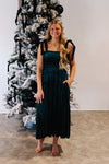 Mistletoe Velvet Smocked Midi Dress