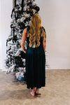 Mistletoe Velvet Smocked Midi Dress