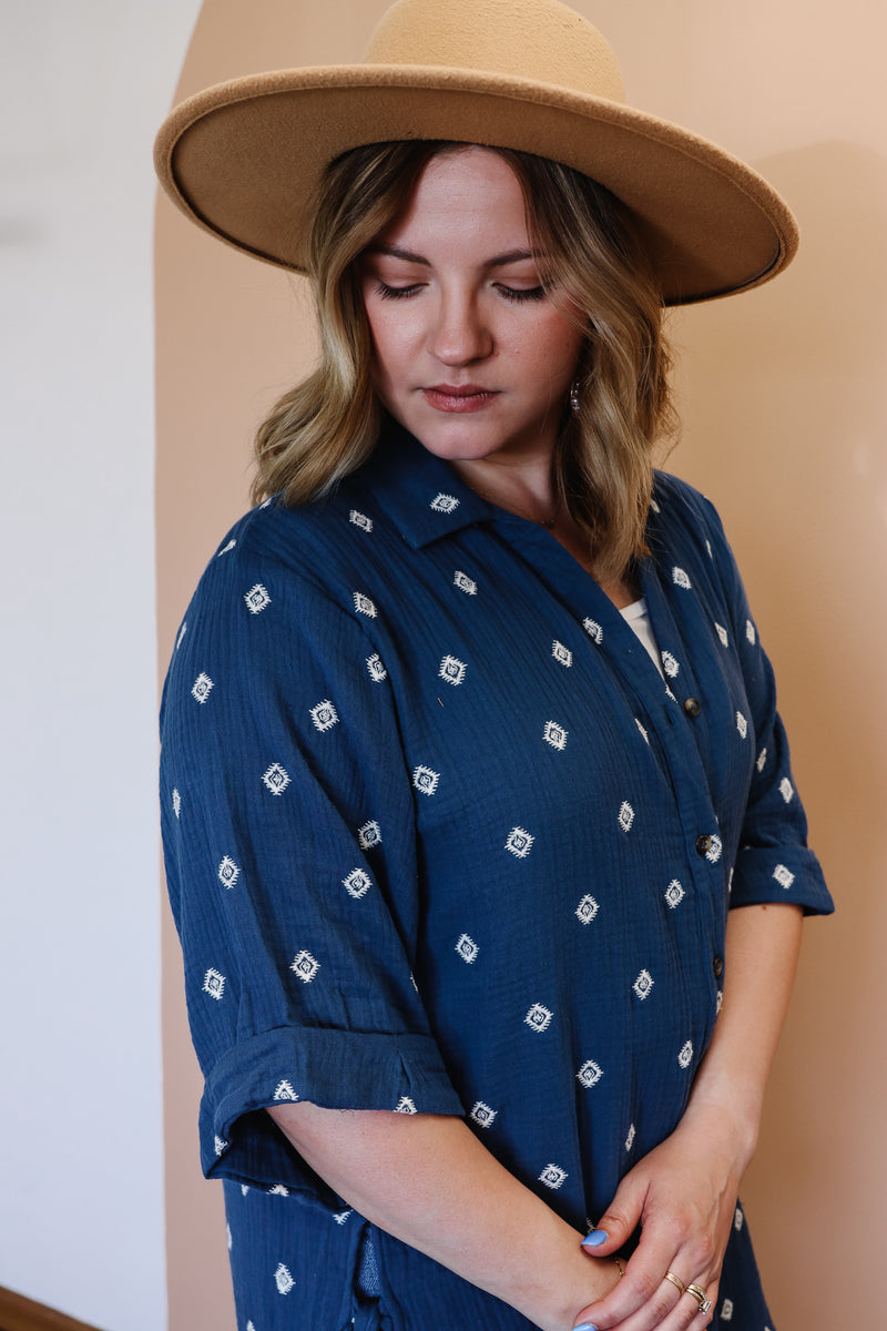 Gianna Embroidered Button-Down