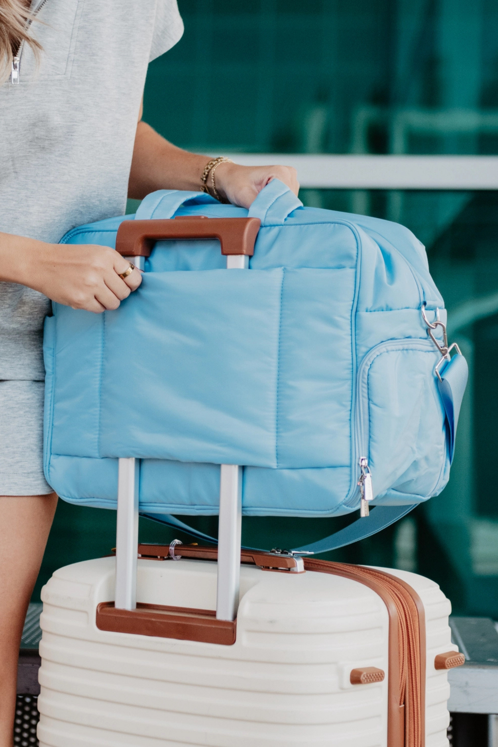 Light Blue Classic Weekender