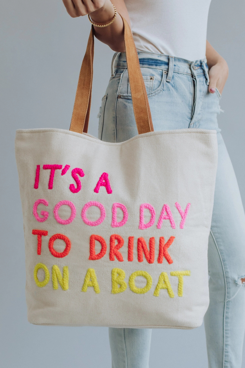 Cream Drink On A Boat Tote