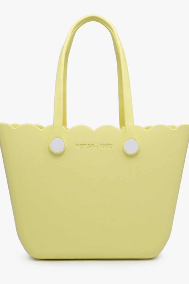 Rose Scalloped Tote - Pale Yellow