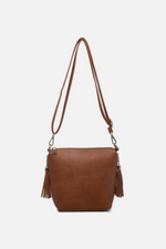 Dylan Crossbody With Tassel Zipper - Brown