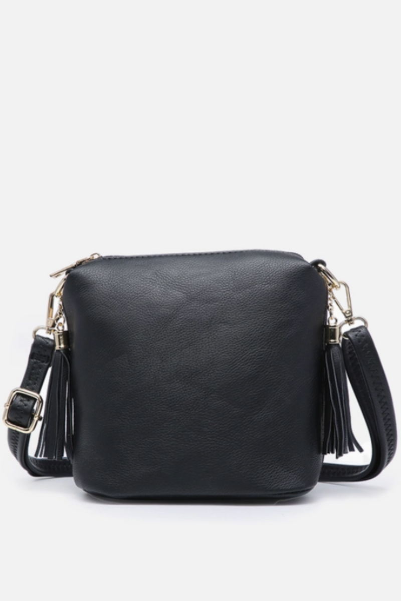 Dylan Crossbody With Tassel Zipper - Black