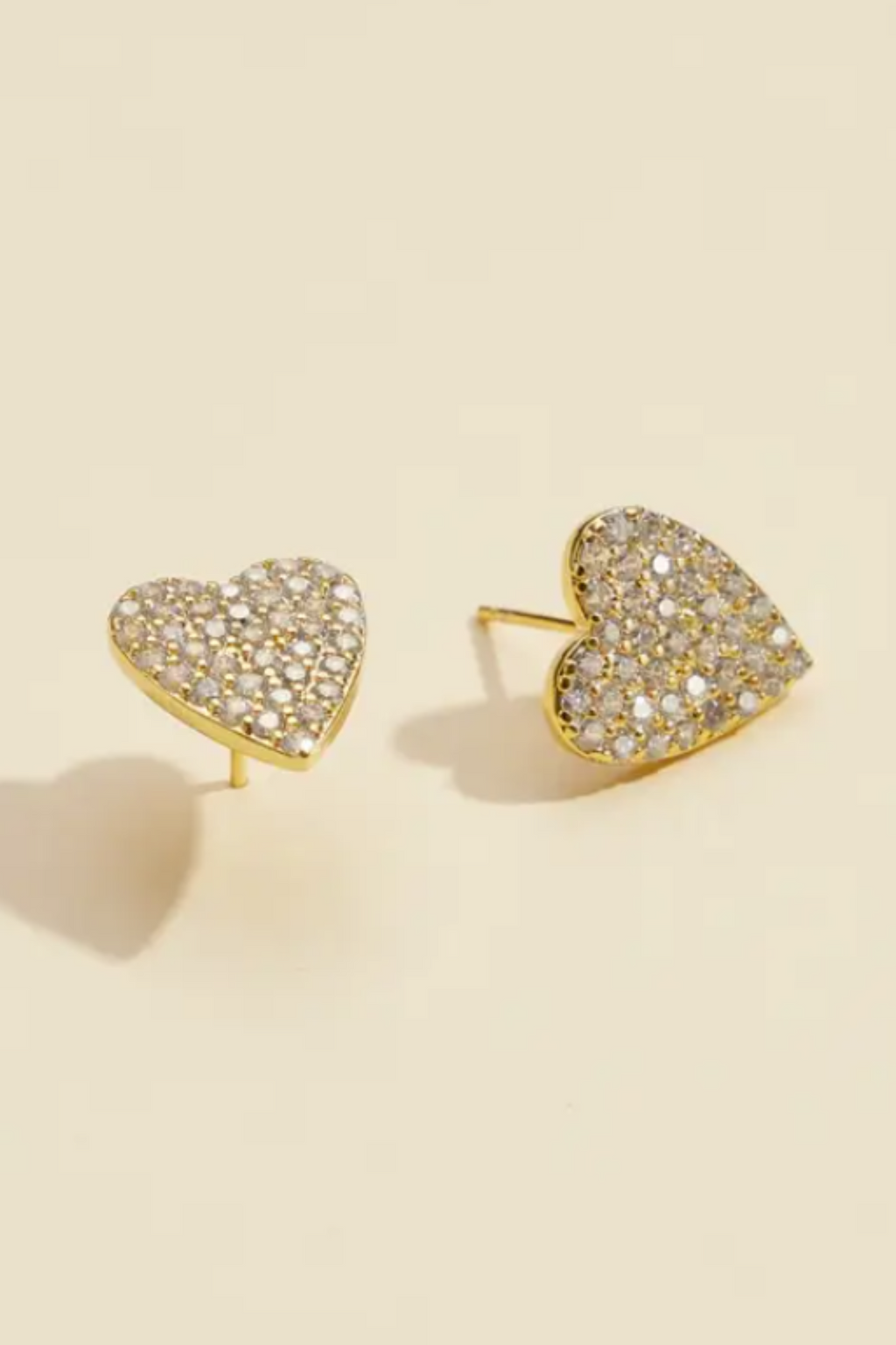 Heart Gold Stud Earrings