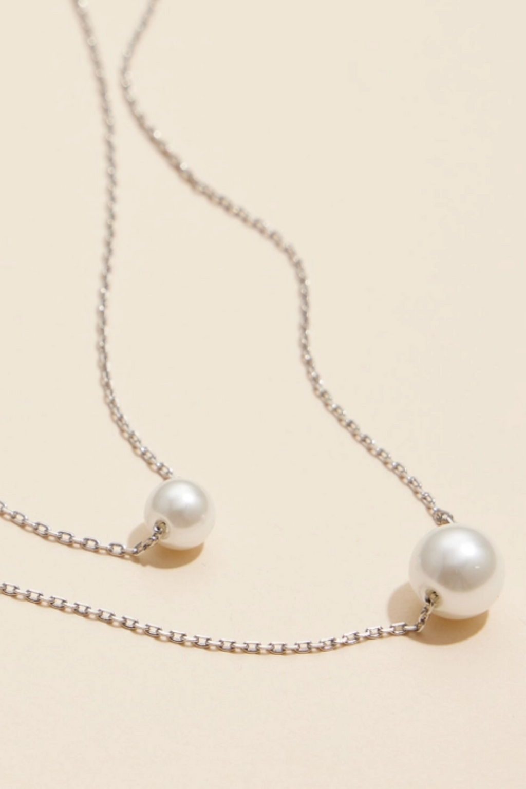 Double Pearl Layered Necklace