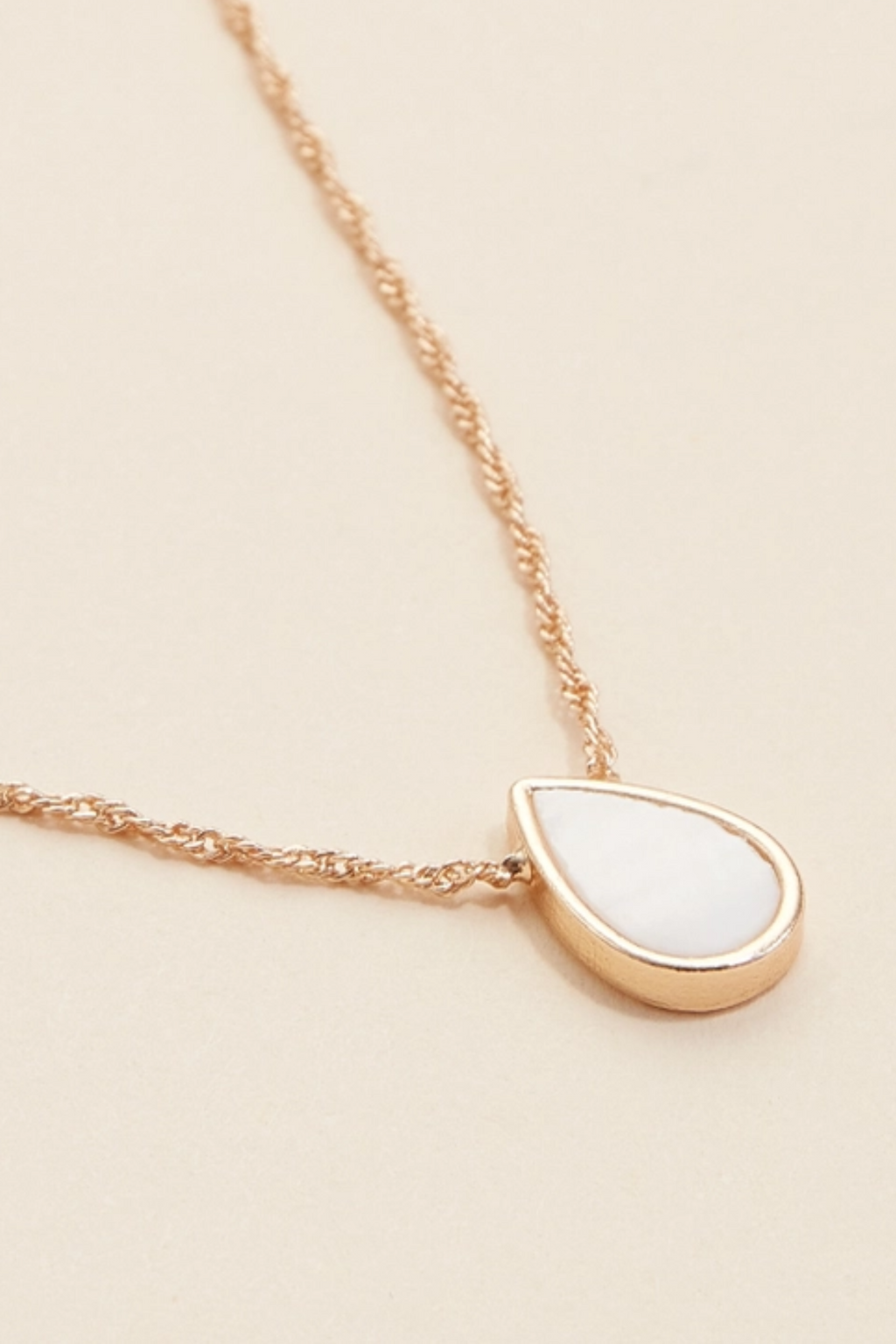 Tear Drop Shell Charm Necklace