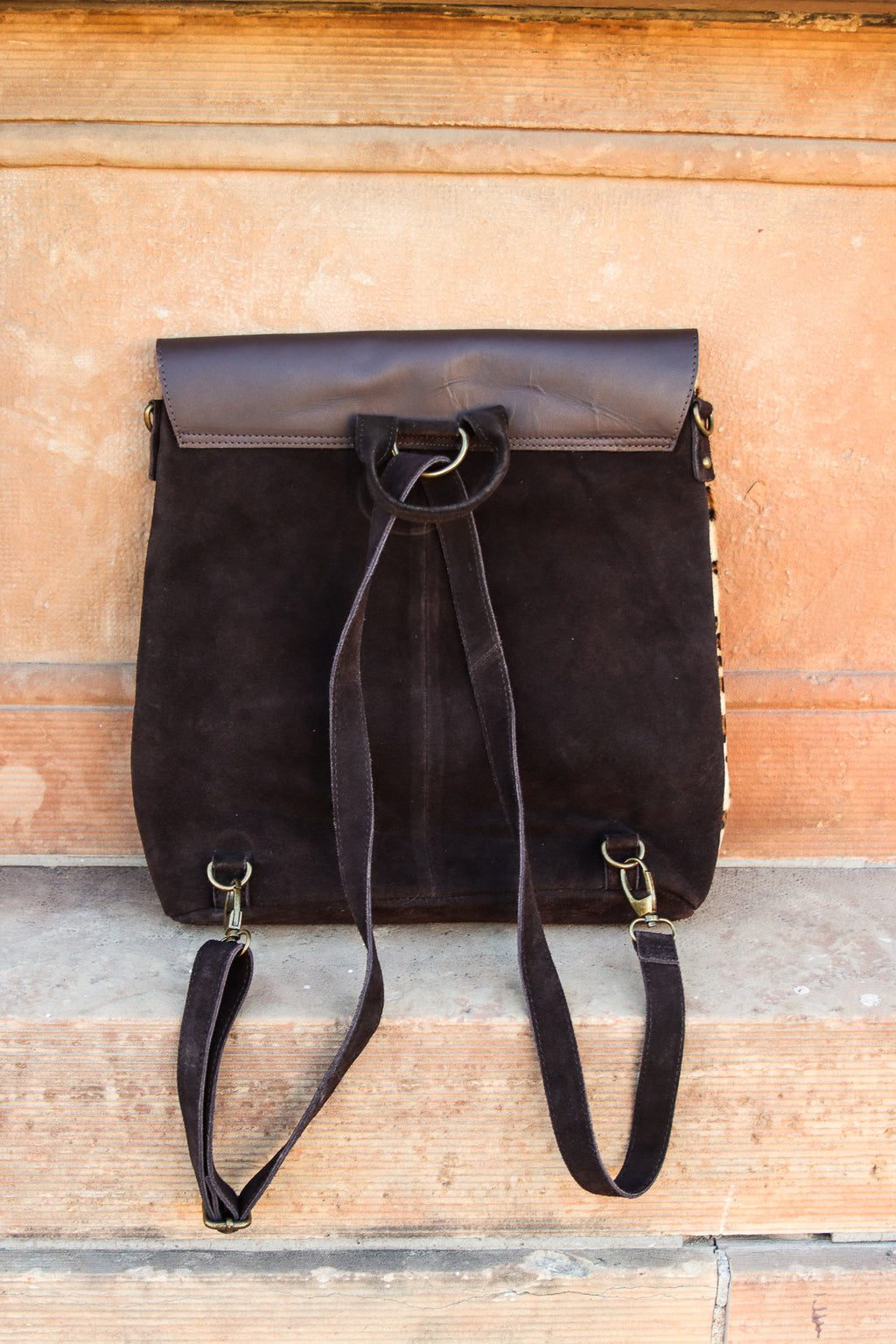 Cowhide and Leather Backpack