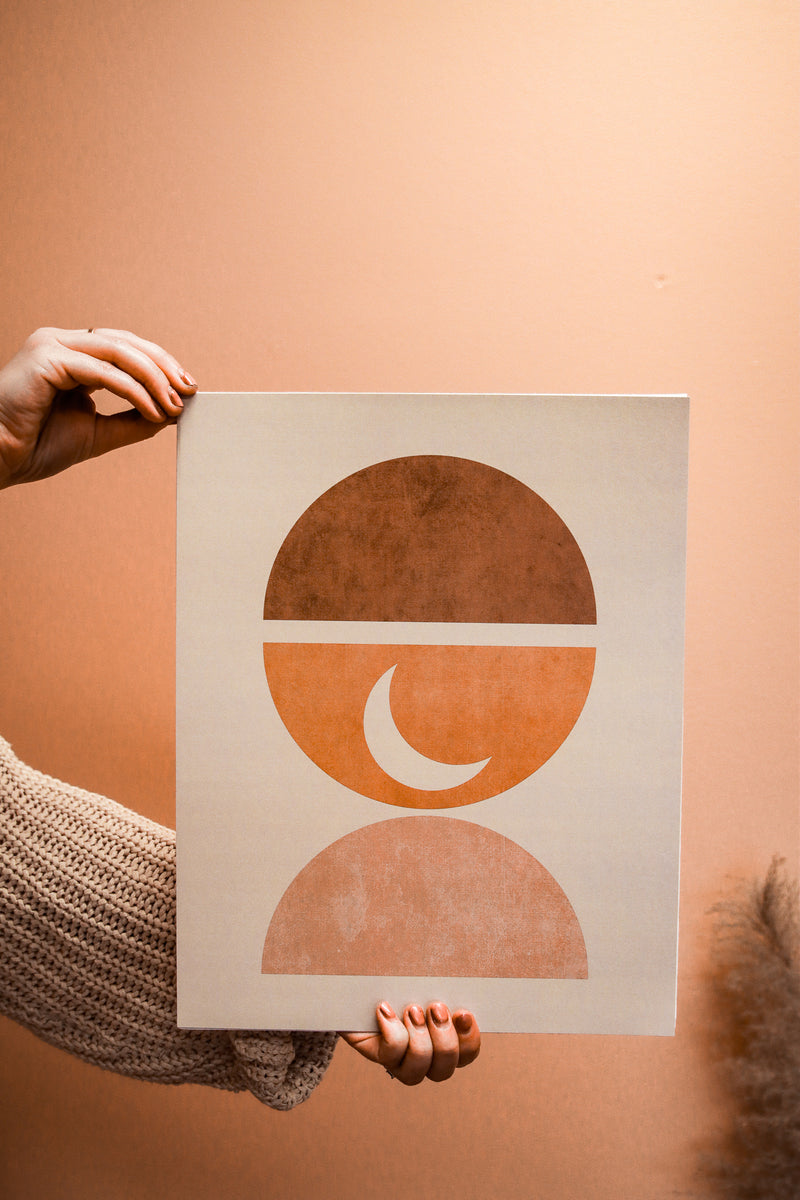 Half Circles and Moon Print
